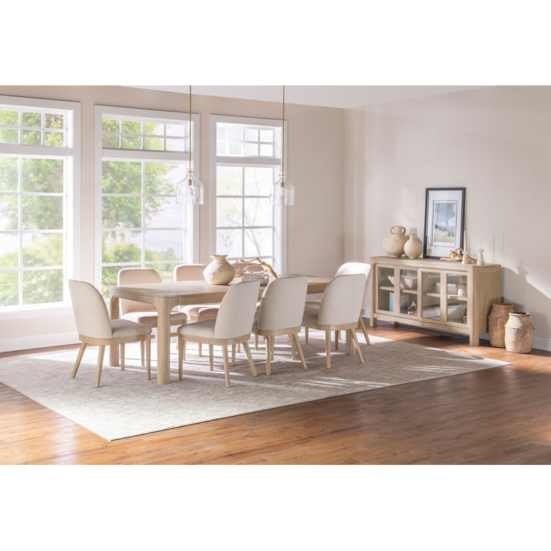Hargus 9-Piece Extension Table Dining Set Weathered Mango, 9 Pieces: Table, 8 Chairs