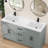 60 in. W x22 in. D Solid Surface Vanity Top White Rectangular Double Sinks Vanity Top with Backsplash & Basin Countertop