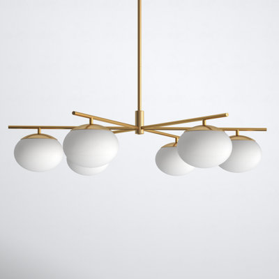 6 - Light Dimmable Sputnik Modern Linear Chandelier