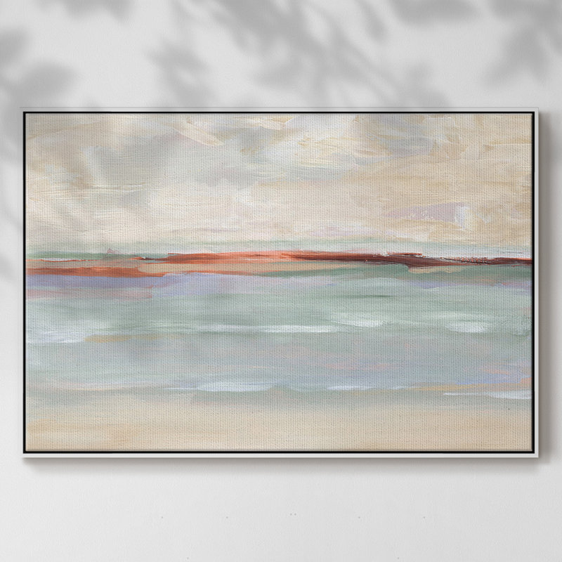 Sienna Horizon I, reproduction d'art sur toile, H 25 po x l 37 po x P 2 po, Toile encadrée flottée blanche
