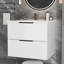 Meuble-lavabo mural flottant blanc 24 po avec lavabo en céramique, deux tiroirs, premier tiroir en forme de U, panneau multicouche facile à assembler de 18 à 20 po,-292580837-292580834
