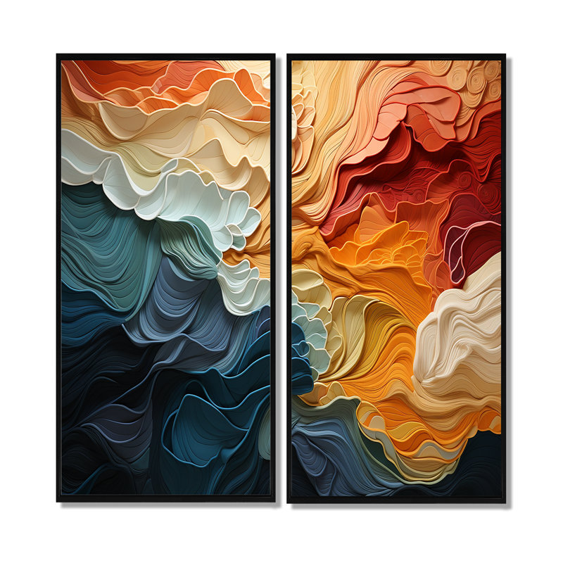 Biomorphism Organic Forms V - Art mural moderne, 32" H x 32" W, Impression encadrée flottante, Black
