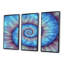 Motif de Fibonacci bleu - 3 pièces, cadre flottant, impression sur toile-1885407463-1885407462