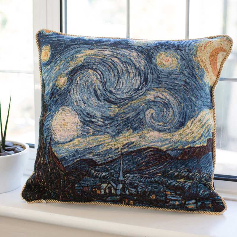  Vincent Van Gogh Starry Night Square Pillow Cover