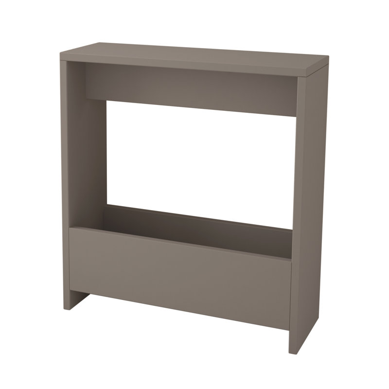 Beeler Modern Slim Compact Side Table, Light Mocha