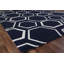 Flatweave flatweave New Zealand Wool Navy/White Area Rug