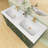 Solid Surface 60'' W X 22'' D Double Sinks Vanity Top Resin Stone Rectangular Sink Countertop in White with Pre-drilled Faucet Holes & 1.38 in. H Backsplash