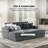 Estella 86" Modern Oversized Channel Sofa Chaise Daybed with Faux Rabbit Fur-1169926205