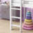 Twin Low Loft Bed with Slide, Ladder, Safety Guardrails, Rubber Wood Twin Loft Bed,White-1778154157