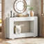 Console industrielle avec tablette de rangement, blanc