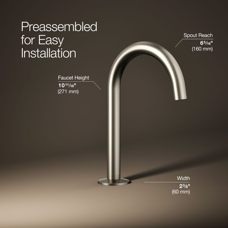 Components™ Bathroom Sink Spout with Tube Design, Vibrant Brushed Nickel