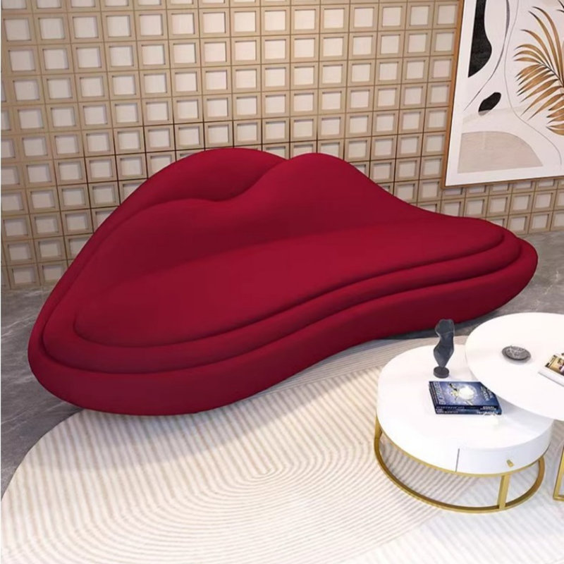 Light Luxury Modern Curved Sofa, Red