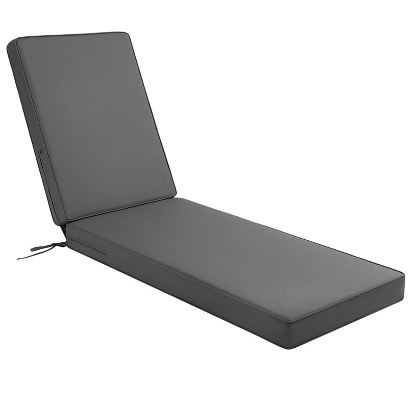 Coussin de chaise longue d'extérieur 80 po gris, L 26 po x P 48 po, Gris