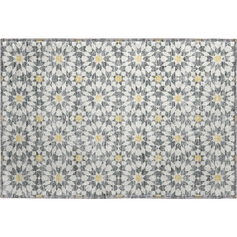 Premium Machine Washable Tweedy Gray Rug