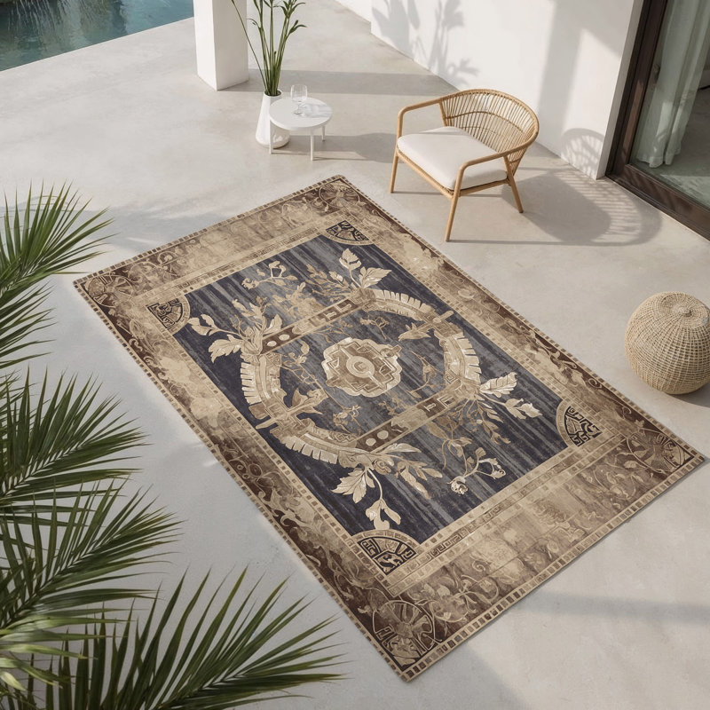 Delos Mystery Indoor And Outdoor Area Rug, Rectangle 1'6" x 2'6"