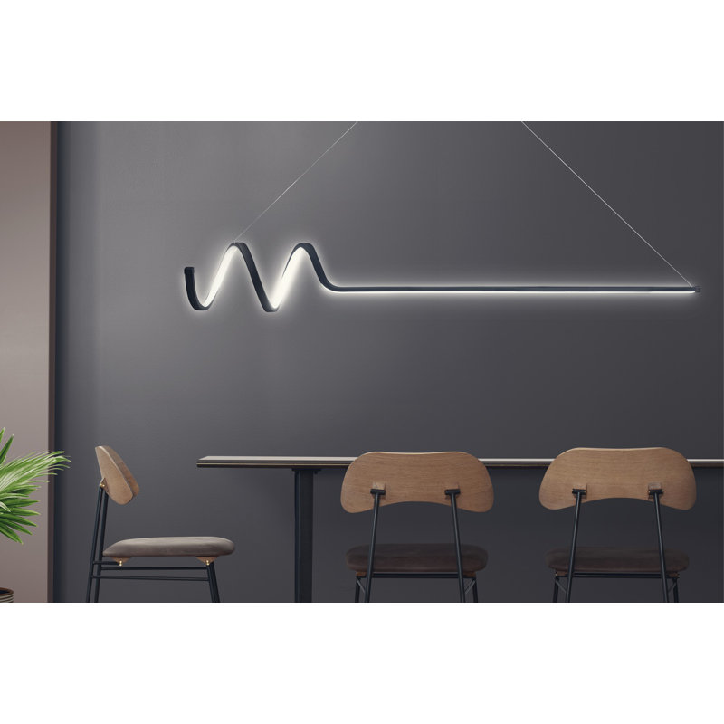 Chriselle LED Chandelier, Black/White