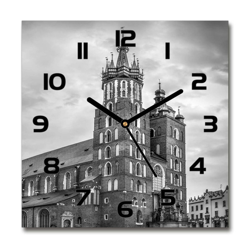 Haritz Glass Wall Clock, Black/Grey