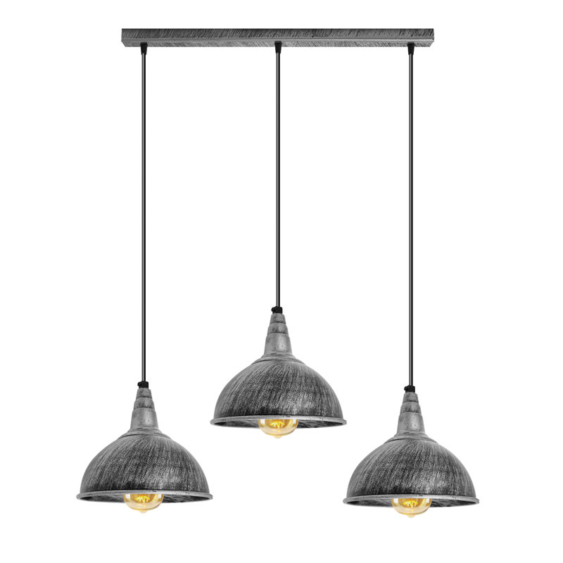 Bainter 3 - Light Brushed Silver Kitchen Island Pendant