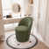 Upholstered Vanity Stool, Swivel Accent Stool with Wingback, Boucle Fabric Make-up Chair
