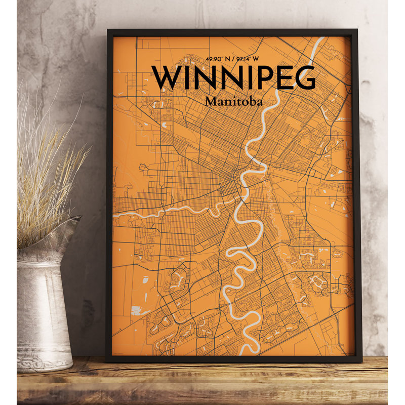 Winnipeg City Map - No Frame Print, 91.4cm H x 61cm W