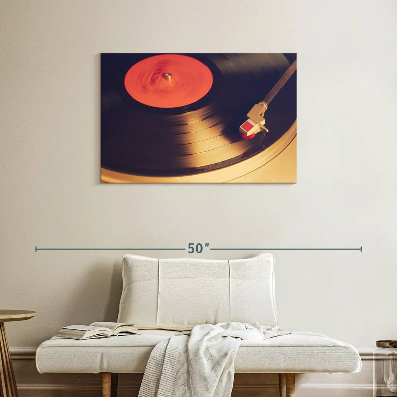Joueur de vinyle rétro, H 24 po x l 36 po