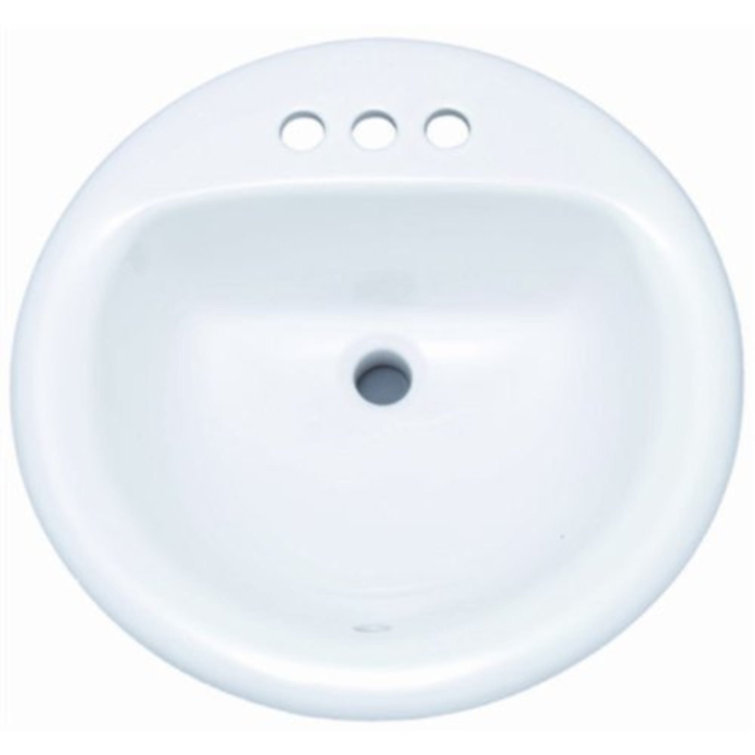 Proflo 19'' Vitreous China Circular Bathroom Sink with Overflow