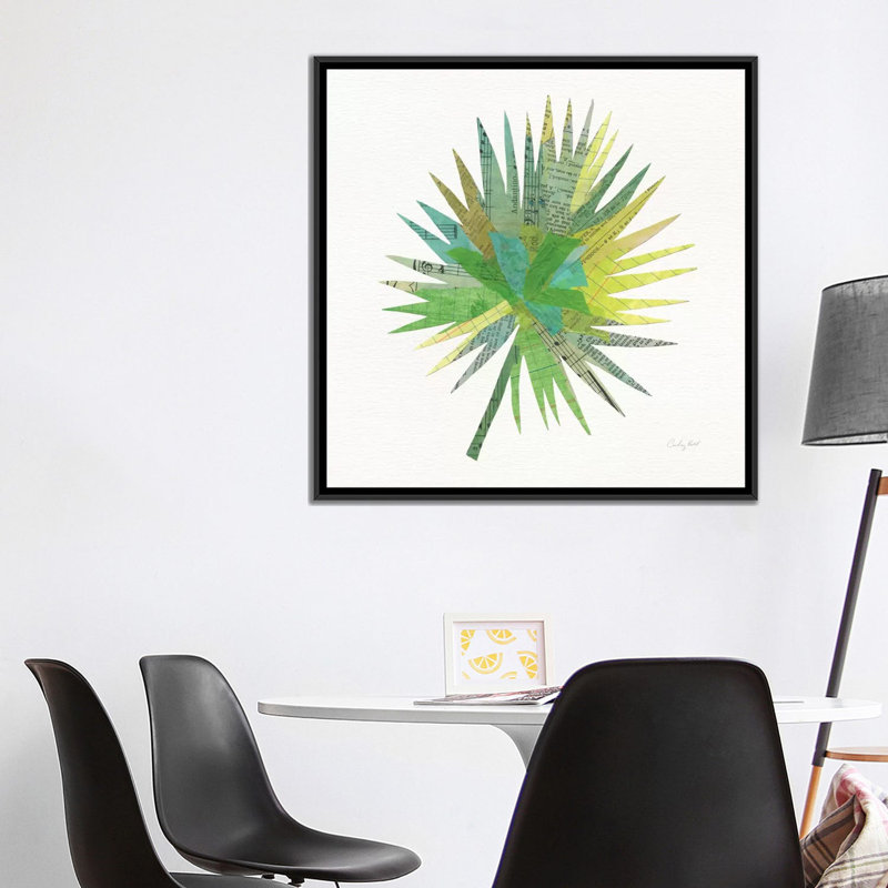« tropical fun palms iiii », impression sur toile, H 18 po x l 18 po x P 1,5 po, Toile avec cadre noir, Pas de tapis