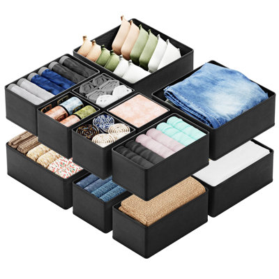 Drawer Organizer Clothes, 12 Pack Dresser Organizer Bins For Nursery, Closet Organization And Storage Dividers For Clothing, Baby Clothes, Underwears,