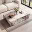 Table basse moderne avec motif en faux marbre, table basse rectangulaire pour chambre d'amis / salon, aucun assemblage requis-125045473