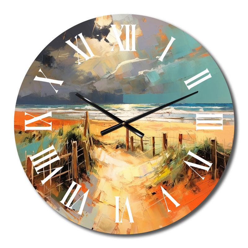 Horloge murale en métal Beach I, Moyenne