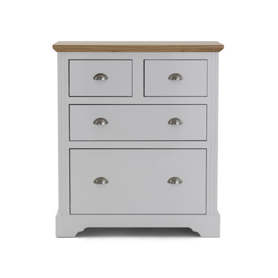 Commode 4 tiroirs avec plateau en bois aggloméré Alaska