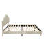 Lit plateforme tapissier avec tête de lit ajustable, rembourré en tissu de lin, lit plateforme de style simple et moderne sans sommier, assemblage facile-1281351752