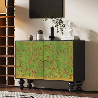 Armoire décorative à double porte et console de rangement
