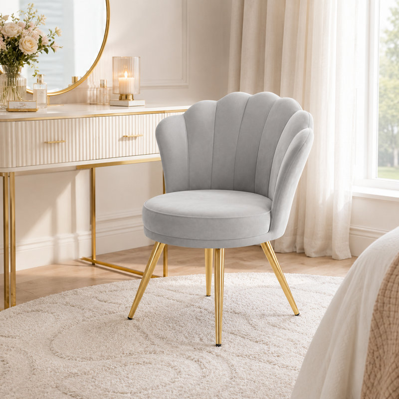 Velvet Accent Chair, Grey