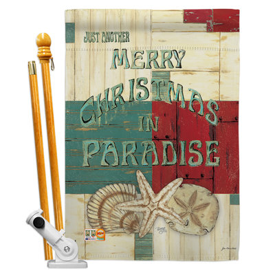 Ensemble de drapeaux décoratifs en polyester 40 x 28 po Xmas in Paradise Impressions