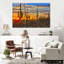 Cactus coucher de soleil sur toile 3 pièces-92790344