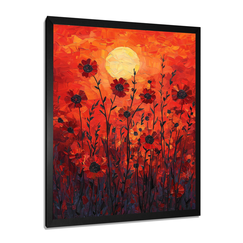 Beachley - Floral Canvas Art Print, H 32 po x l 24 po, Noir, noir, noir, noir, Reproduction encadrée d'une seule photo