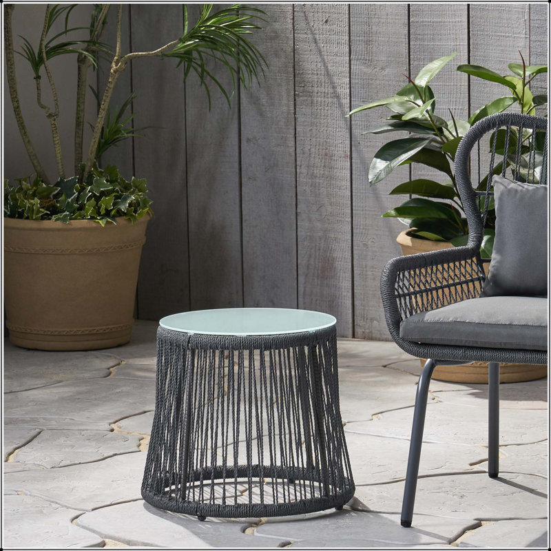 Table d'appoint en verre Boho Chic