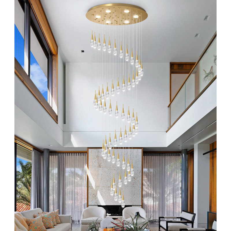 Très grand lustre très grand, Or, 240" H X 32" W X 32" D