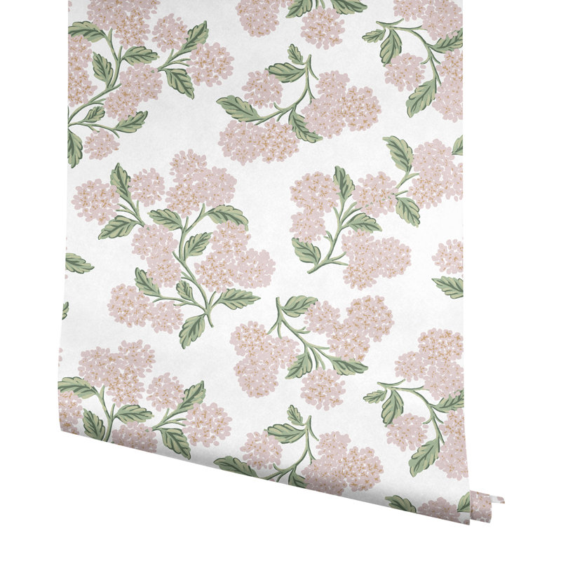 Papier peint Hydrangea blanc, Rose