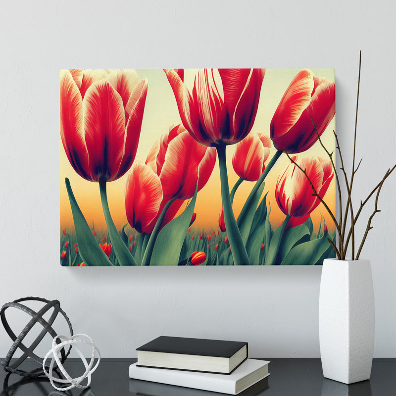 Enchanting Tulip Flowers - Wrapped Canvas, 35cm H x 50cm W x 3cm D