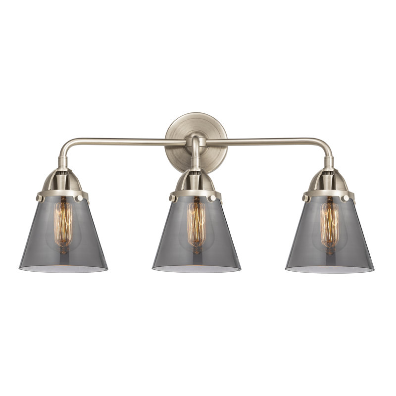 Shauna 3 - Light Vanity Light, Incandescent, Plated Smoke, Brushed Satin Nickel