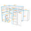 Lit mezzanine avec bureau, tiroirs et garde-robe-1245260587-1245260585