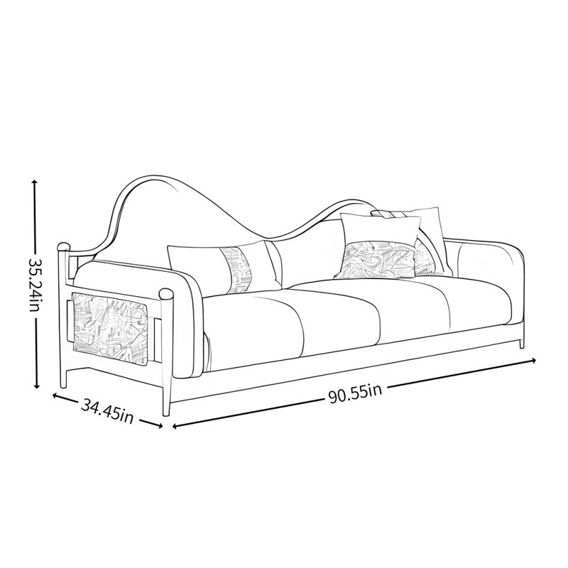 French-style Vintage Solid Wood Sofa