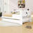 Twin Wooden Daybed with Shelves and Built-in Charging Station,Drawers