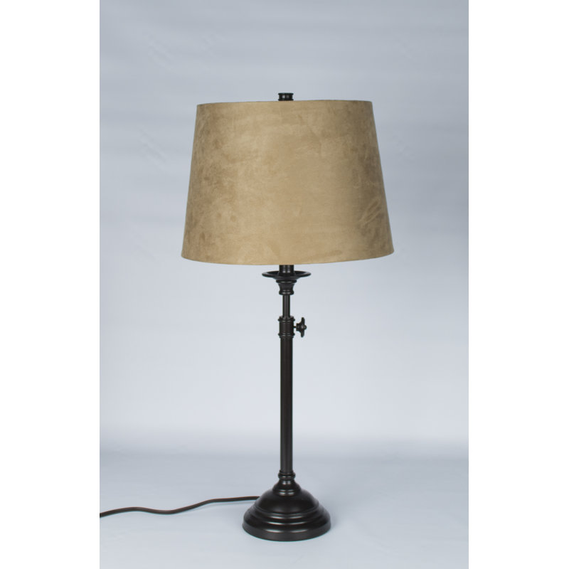Lampe de table 30 ", Suède brun clair, Bronze frotté à l'huile