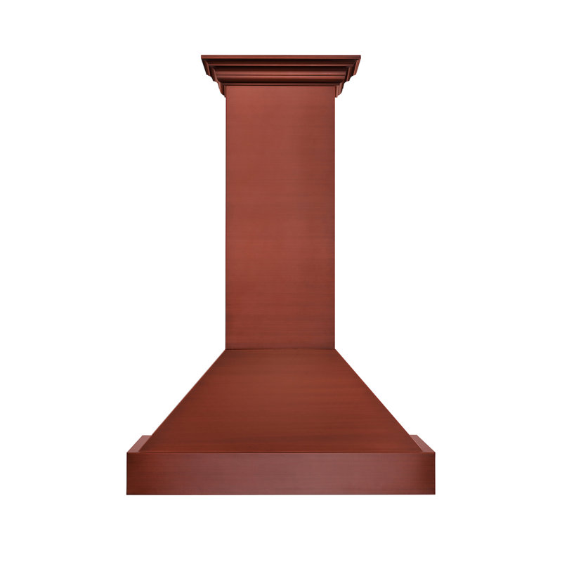 30" 400 CFM Ducted Wall Mount Range Hood, Hand-Hammered Copper, 30" W