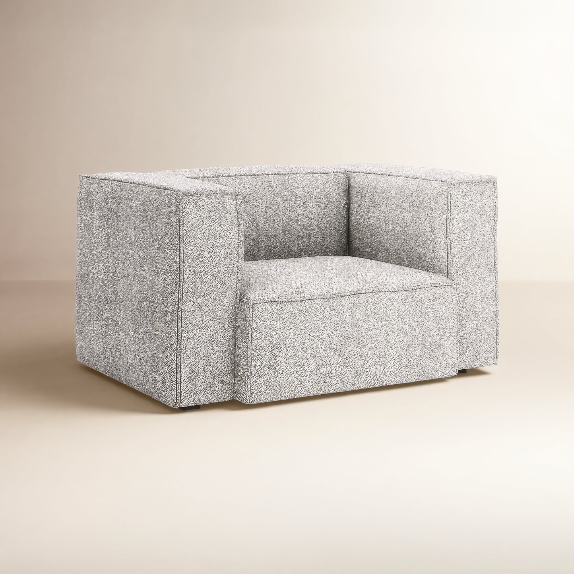Shonnard Upholstered Accent Chair, Taupe Performance Boucle