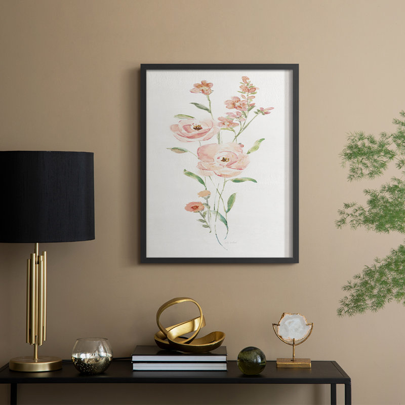 Floral Belle I, reproduction encadrée - bois massif, Noir, noir, noir, noir, H 30 po x l 24 po