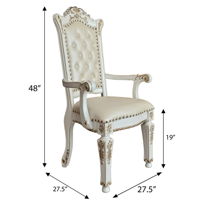 Ensemble de 2 chaises à dossier capitonné beige et perle antique (ensemble de 2), Beige